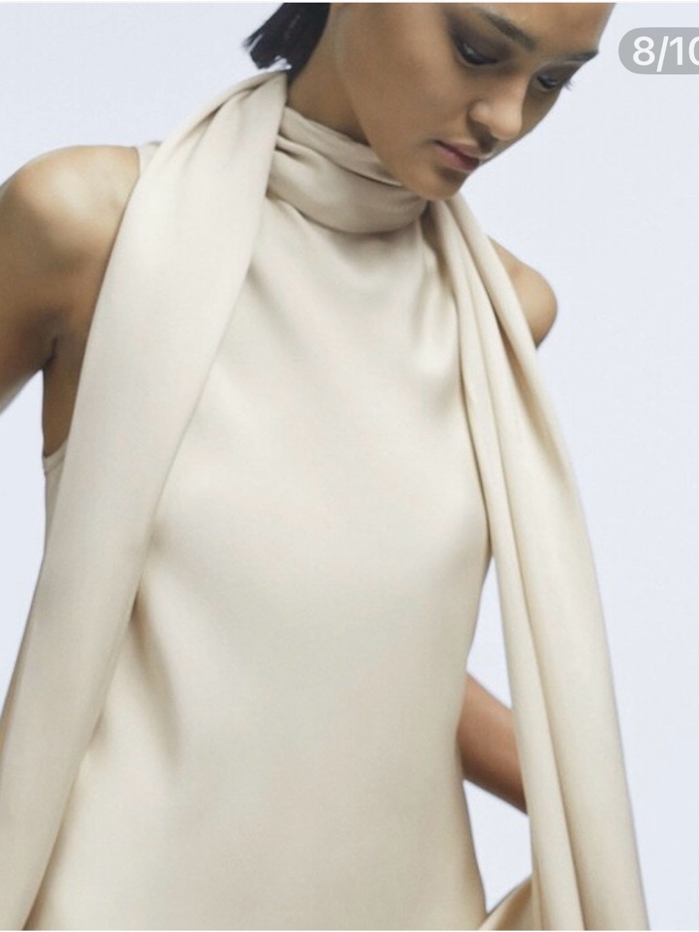 Reiss Fae Satin Cape Maxi dress champagne UK4/US0 - Picture 6 of 11